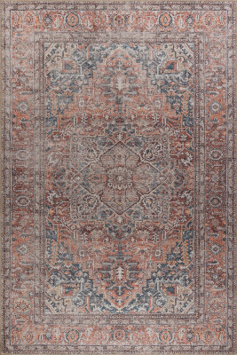 Outlet 250x350 Blues Vintage Desenli Dokuma Taban Kahverengi Halı AL-436 - 2