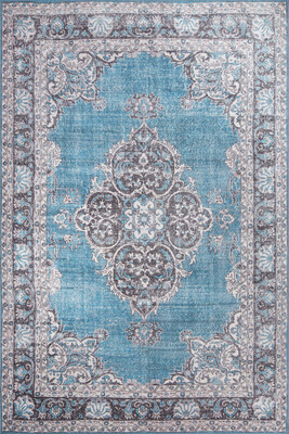 Outlet 75x230 Blues Vintage Desenli Dokuma Taban Dekoratif Mavi Halı AL-201 - 2