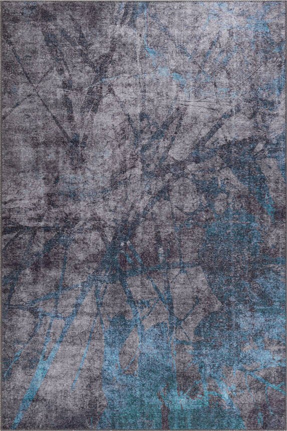Outlet 75x150 Fusion Modern Dokuma Taban Dekoratif Gri / Mavi Halı AL-419 - 3