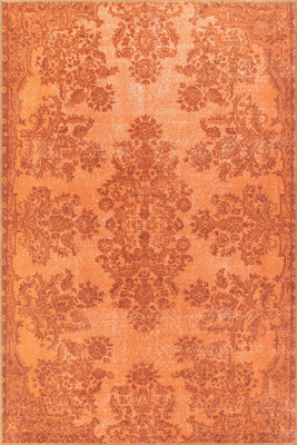 Outlet 150x150 Kare Folk Vintage Desenli Dokuma Taban Dekoratif Turuncu Halı Halı BA-12 - 3