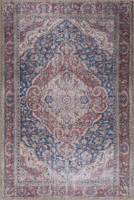 Outlet 75x300 Folk Vintage Desenli Dokuma Taban Dekoratif Lacivert / Bordo Halı BA-46 - 3