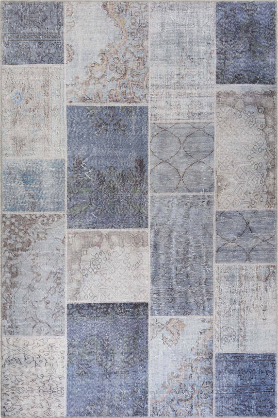 Outlet 80x370 Jazz Patchwork Desenli Dokuma Taban Dekoratif Gri Halı AL-83 - 4